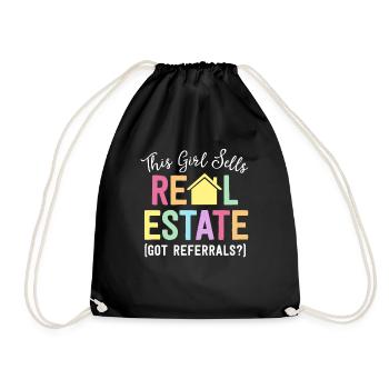 Cette fille vend des biens immobiliers a obtenu des références femmes - Sac de sport léger - noir - Devant