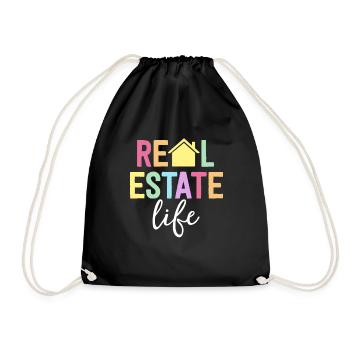 Chemise de vie immobilière Cadeau d’agent immobilier - Sac de sport léger - noir - Devant