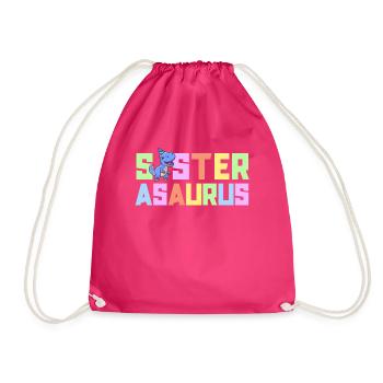 Sœur Asaurus Dinosaur Fête d’anniversaire T-Rex - Sac de sport léger - fuchsia - Devant