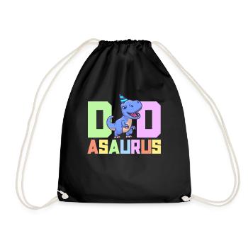 Papa Asaurus Dinosaurier Geburtstagsfeier TRex Matching - Turnbeutel - Schwarz - Vorne