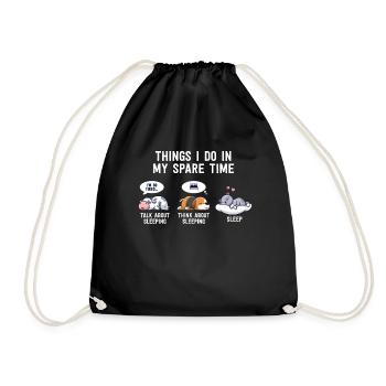 Funny Napping Shirt Gift For Sleep Lovers Nap - Drawstring Bag - black - Front