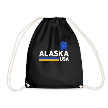 Alaska USA Hemd Alaskan Retro Vintage Home State - Turnbeutel - Schwarz - Vorne