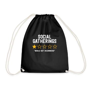 Funny Anti-social Introvert I'd Rather Be At Home - Drawstring Bag - black - Front