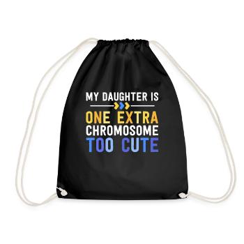 Family Down Syndrome Awareness for Dad Mom Extra - Drawstring Bag - black - Front