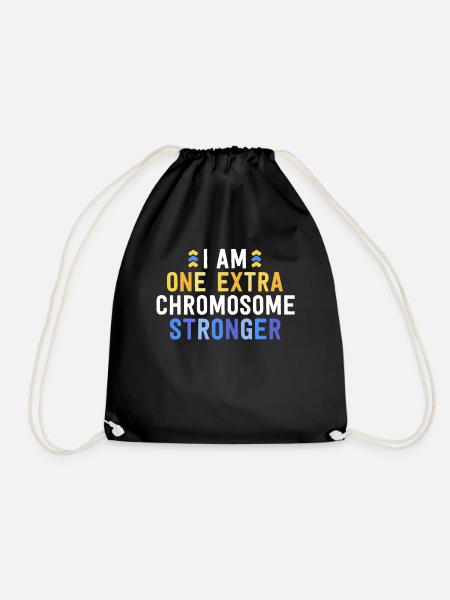 Ich bin ein zusätzliches Chromosom stärkere T21 Familie - Turnbeutel - Schwarz