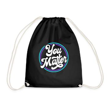 You Matter Retro Suicide Prevention Awareness - Drawstring Bag - black - Front