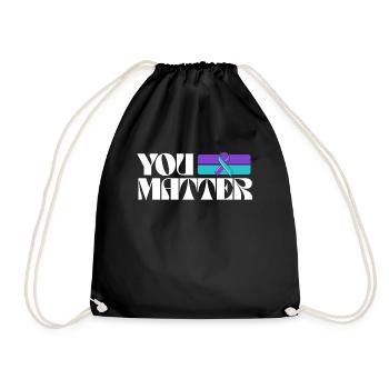 You Matter Suicide Prevention Awareness Ribbon - Drawstring Bag - black - Front