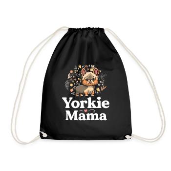Yorkie Mama Dog Mom Yorkshire Terrier Lover - Drawstring Bag - black - Front