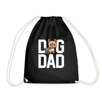 Yorkie Dog Dad Yorkshire Terrier Lover Father - Drawstring Bag - black - Front