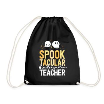 Kindergarten Teacher Halloween School Matching - Drawstring Bag - black - Front