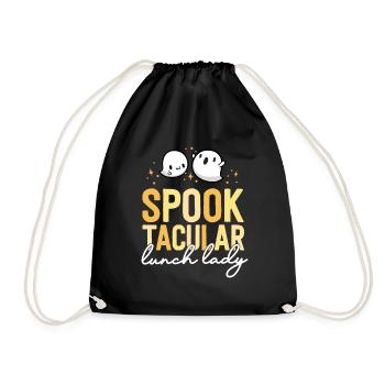 Lunch Lady Halloween School Cafeteria Matching - Drawstring Bag - black - Front