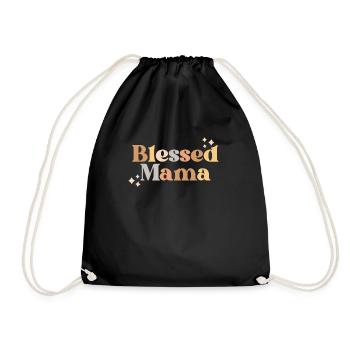 Gesegnete Mama Dankbare Mama Thanksgiving Herbst Herbst - Turnbeutel - Schwarz - Vorne