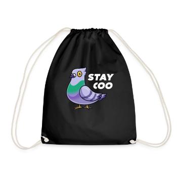 Stay Coo Funny Pigeon Shirt Vogelliebhaber Besitzer - Turnbeutel - Schwarz - Vorne