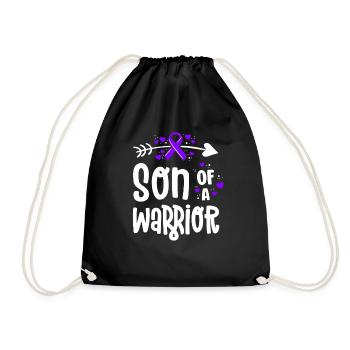 Son Of A Warrior Hodgkins Lymphoma Cancer - Drawstring Bag - black - Front
