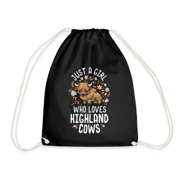 Juste une fille qui aime highland cows écossais - Sac de sport léger - noir - Devant