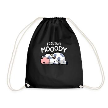 Feeling Mooody Funny Moody Kuh Lazy Farm Girl - Turnbeutel - Schwarz - Vorne