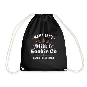 Mama Lebkuchen Cookie Family Christmas Baking - Turnbeutel - Schwarz - Vorne