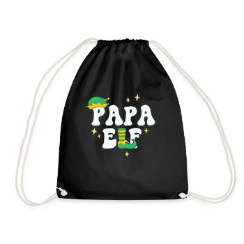 Papa Elf Passende Familie Weihnachtsgruppe Weihnachten - Turnbeutel - Schwarz - Vorne