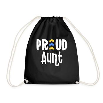 Proud Aunt Down Syndrome Grandma Family T21 - Drawstring Bag - black - Front