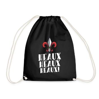 Heaux Heaux Heaux Cajun Christmas Louisiana Xmas - Drawstring Bag - black - Front