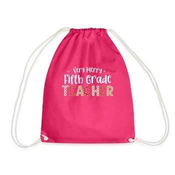 Très joyeux enseignant de 5e année Cinquième Noël - Sac de sport léger - fuchsia - Devant