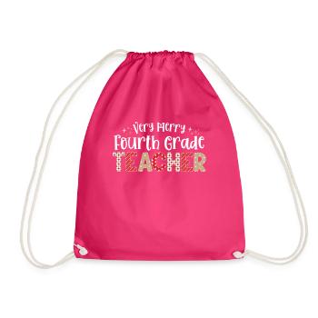 Très joyeux enseignant de 4e année Quatrième Noël - Sac de sport léger - fuchsia - Devant