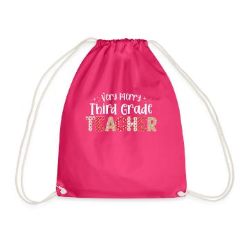 Sehr frohe 3. Klasse Lehrer drittes Weihnachten - Turnbeutel - Fuchsia - Vorne