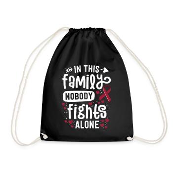 In This Family Nobody Fights Alone Hemangioma - Drawstring Bag - black - Front