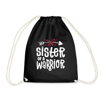 Sister Of A Warrior Vascular Malformation - Drawstring Bag - black - Front