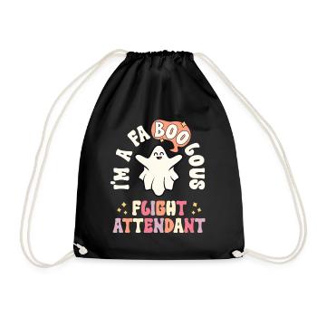 Faboolous Flight Attendant Retro Halloween - Drawstring Bag - black - Front