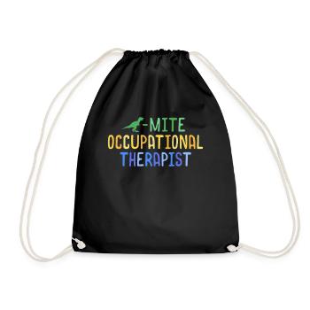 Dinomite Occupational Therapist Dinosaur OT - Drawstring Bag - black - Front