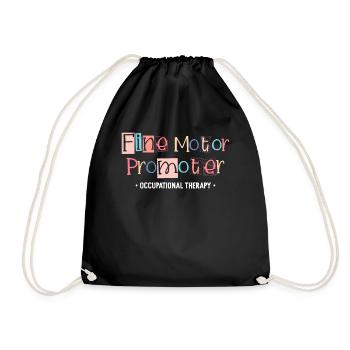 Fine Motor Promoter Occupational Therapy OT - Drawstring Bag - black - Front