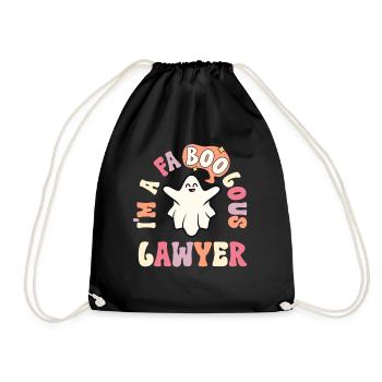 Faboolous Lawyer Retro Halloween Attorney - Drawstring Bag - black - Front