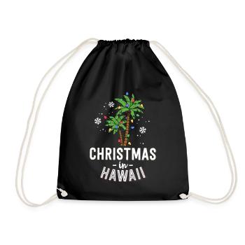 Christmas In Hawaii Deck The Palm Trees Family - Drawstring Bag - black - Front