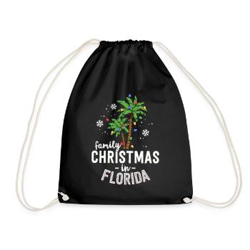 Familienweihnacht in Florida Palmen Weihnachten Strand - Turnbeutel - Schwarz - Vorne