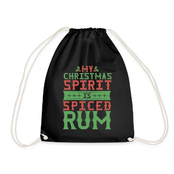Christmas Spirit ist Spiced Rum Funny Bar - Turnbeutel - Schwarz - Vorne
