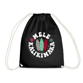 Mele Kalikimaka Christmas In Hawaii Hawaiian - Drawstring Bag - black - Front