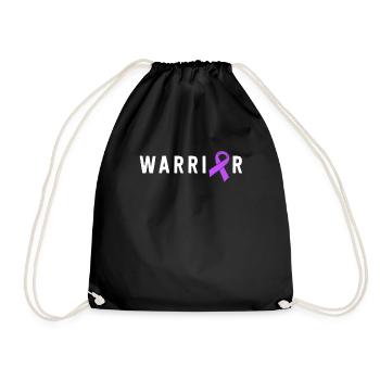 Alzheimers Warrior Dementia Support Purple Ribbon - Drawstring Bag - black - Front