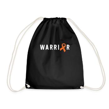 Leukemia Warrior Lymphoma Cancer Orange Ribbon - Drawstring Bag - black - Front