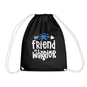 Friend Of A Warrior Support Team Blue Ribbon - Turnbeutel - Schwarz - Vorne