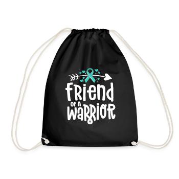 Friend Of A Warrior Support Team Ovarian Cancer - Drawstring Bag - black - Front