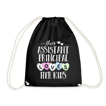Assistant Principal Loves Her Kids School - Drawstring Bag - black - Front