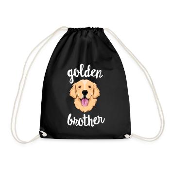 Golden Retriever Bruder Geschwister Familie Hund - Turnbeutel - Schwarz - Vorne