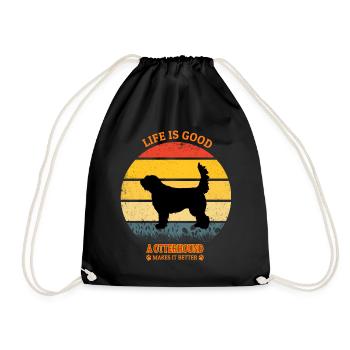 Life Is Good A Otterhound Makes It Better - Turnbeutel - Schwarz - Vorne