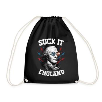 Suck It England 4th Of July Men Patriotic George - Drawstring Bag - black - Front
