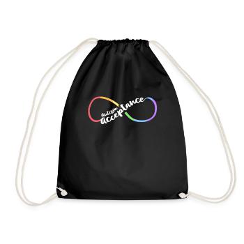 Autism Acceptance Women Mom Awareness Infinity - Drawstring Bag - black - Front