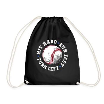 Drôle de chemise de baseball Maman Papa a frappé dur Courir vite - Sac de sport léger - noir - Devant