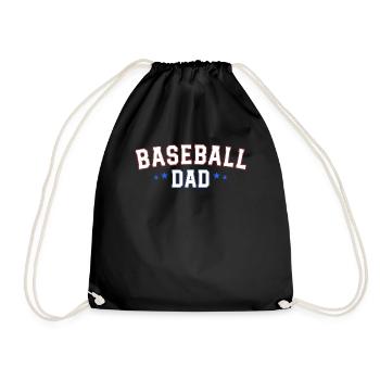 Retro Baseball Dad Shirt Vatertag Familie - Turnbeutel - Schwarz - Vorne