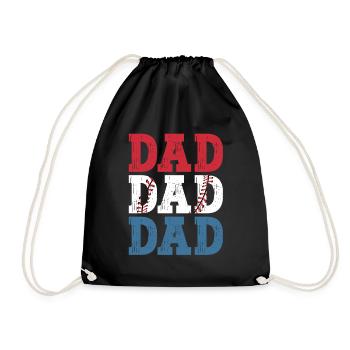 Baseball Dad Shirt Retro Vatertag Vintage - Turnbeutel - Schwarz - Vorne