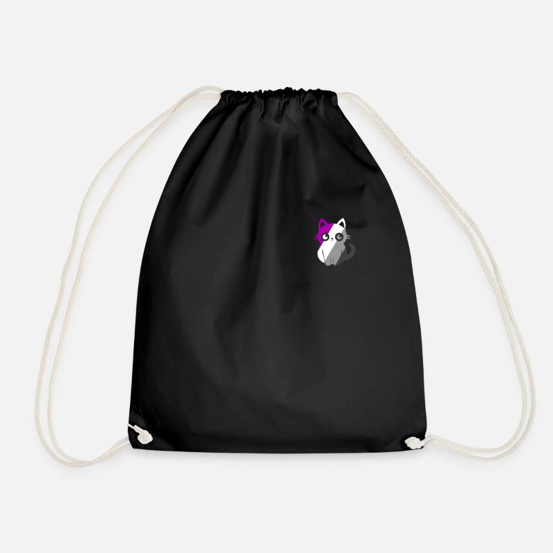 Pocket Cat Asexual Pride Month Minimalistisch Subtil - Turnbeutel - Schwarz